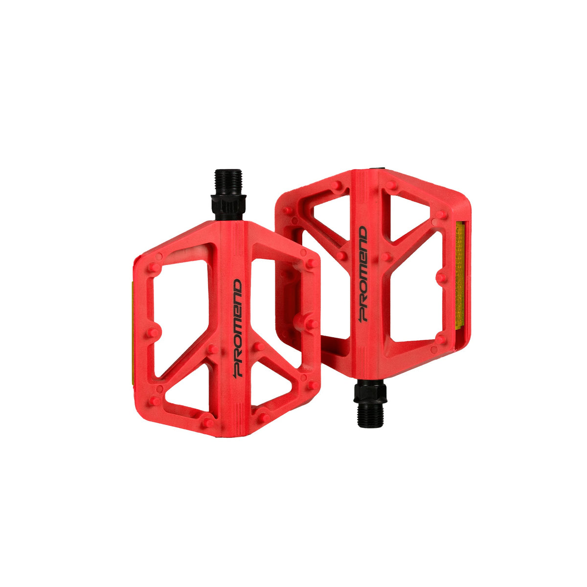 Pedal Plataforma Promend 9/16 Nylon + Aço com Refletor vermelho