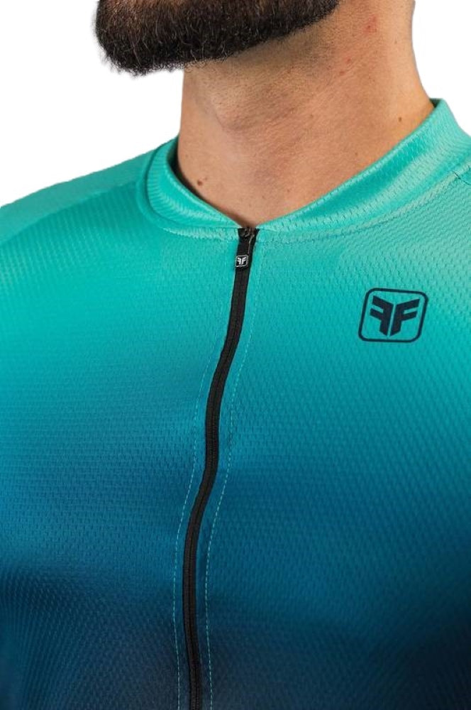 CAMISA DE CICLISMO FREE FORCE MASCULINA BASIC MANGA LONGA TURQUOISE 2024