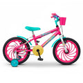 BICICLETA ARO 16 MARCHETTI ZOE AÇO ROSA/BRANCO/VERDE