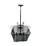 CESTA ARAMADA ELLEVEN CARRINHO 2 EM 1 40X30X22CM COM ALÇA - PRETO