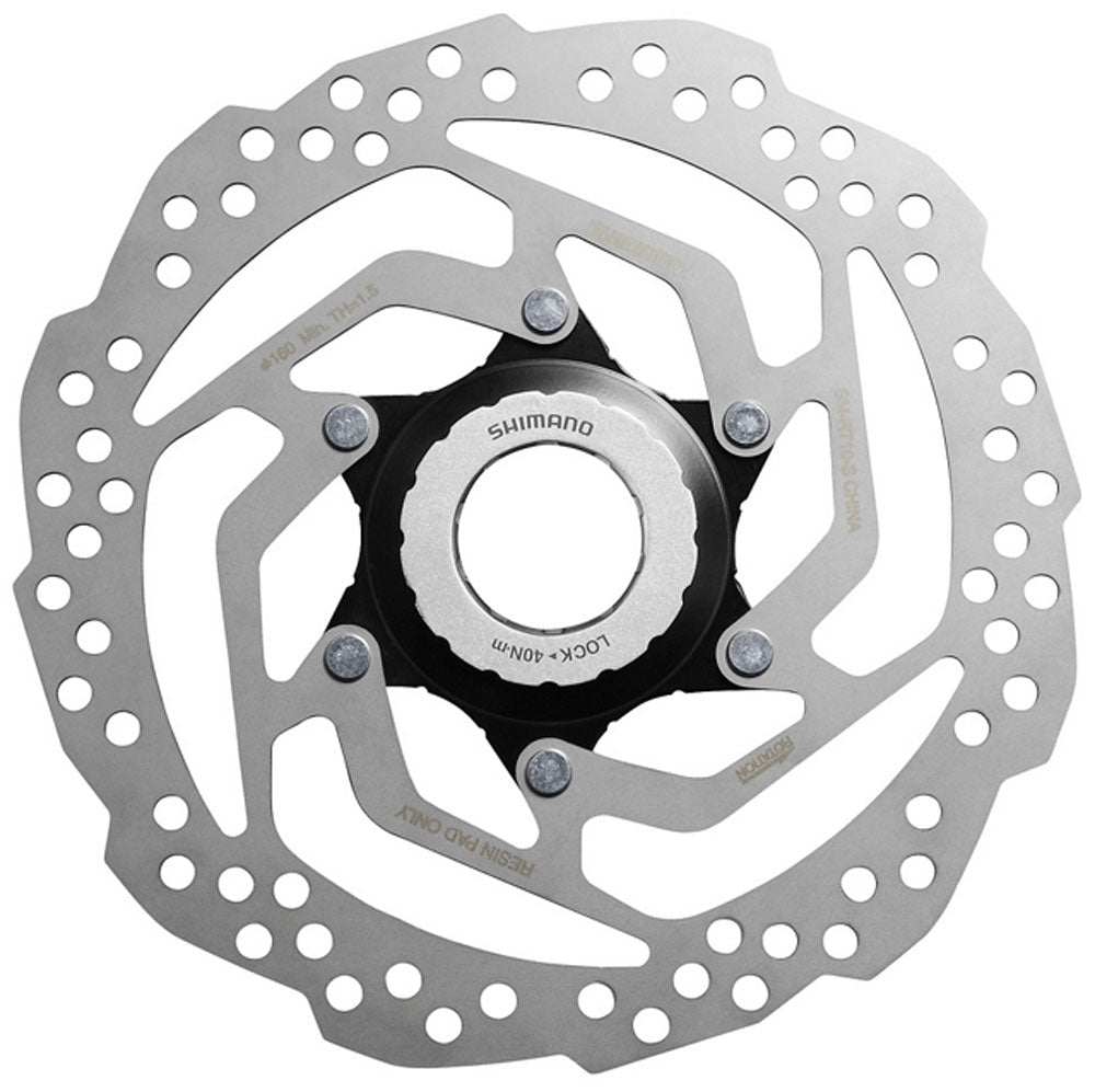 ROTOR DE FREIO A DISCO SHIMANO C. LOCK 160MM RT10 - PRATA - 160mm (ASMRT10S2)