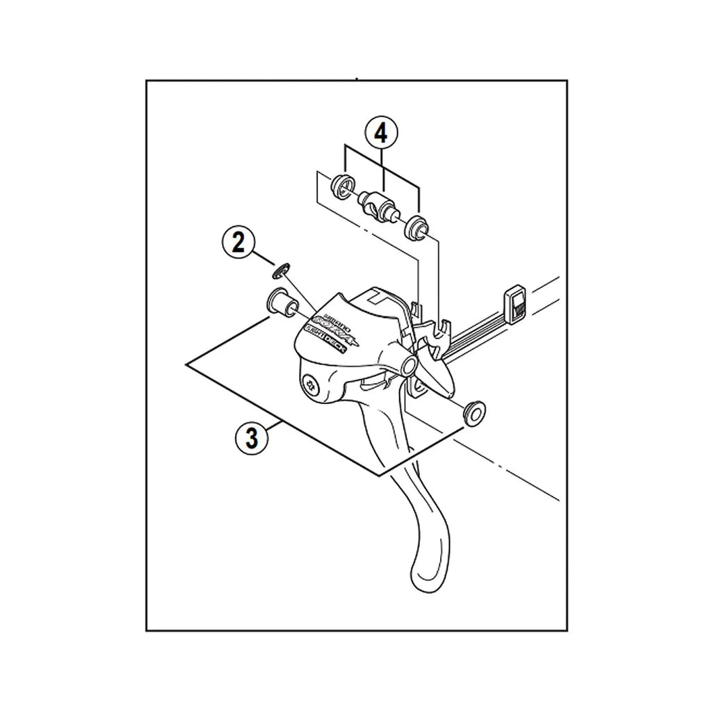 MECANISMO ALAVANCA PARA STI SHIMANO SORA ST-3300 6CU DIREITO 9801 (Y6CU98010) - PRETO