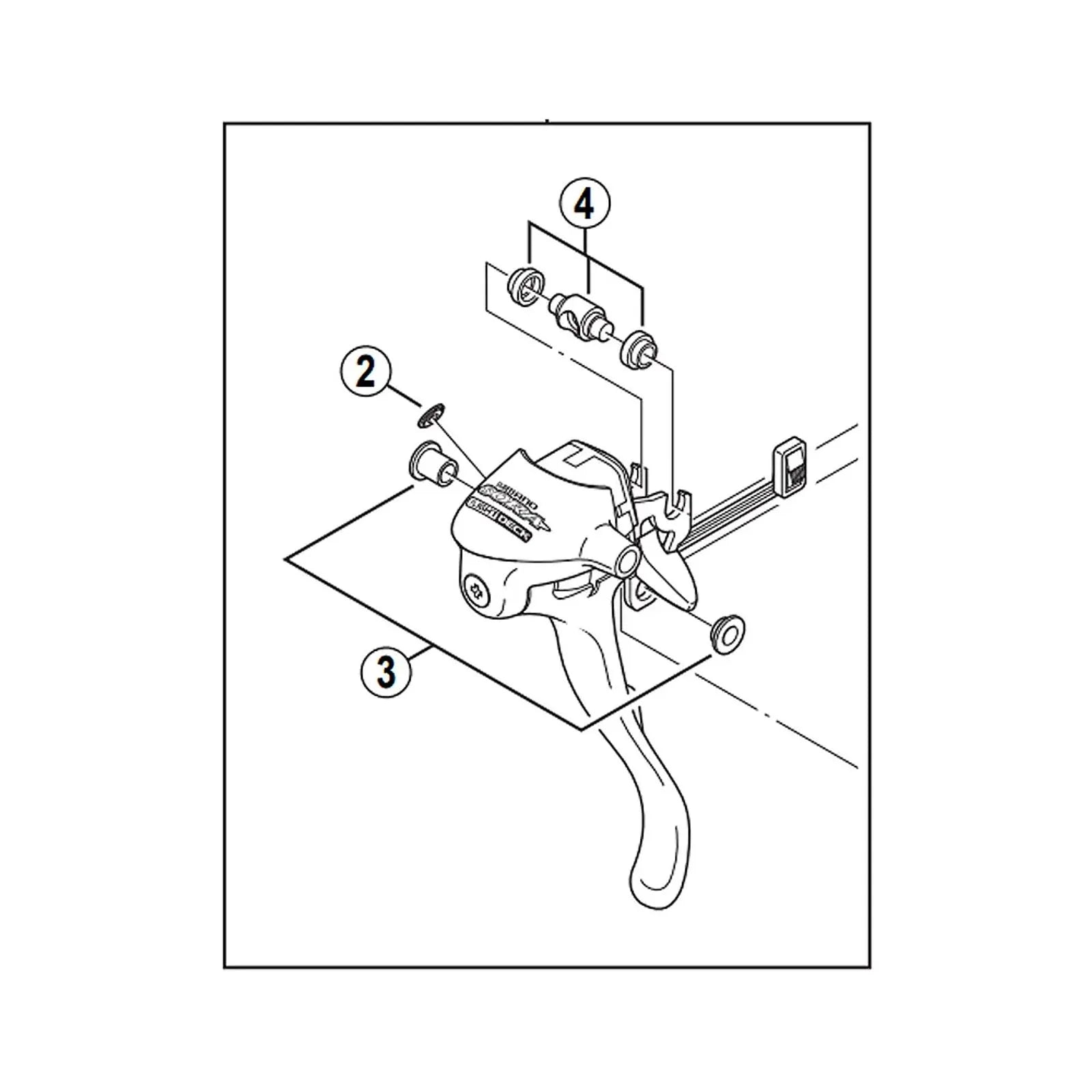 MECANISMO ALAVANCA PARA STI SHIMANO SORA ST-3300 6CU DIREITO 9801 (Y6CU98010) - PRETO