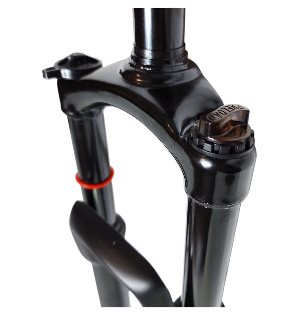 GARFO SUSPENSÃO ARO 29 AÇO AHEADSET COM TRAVA 100MM PRETO
