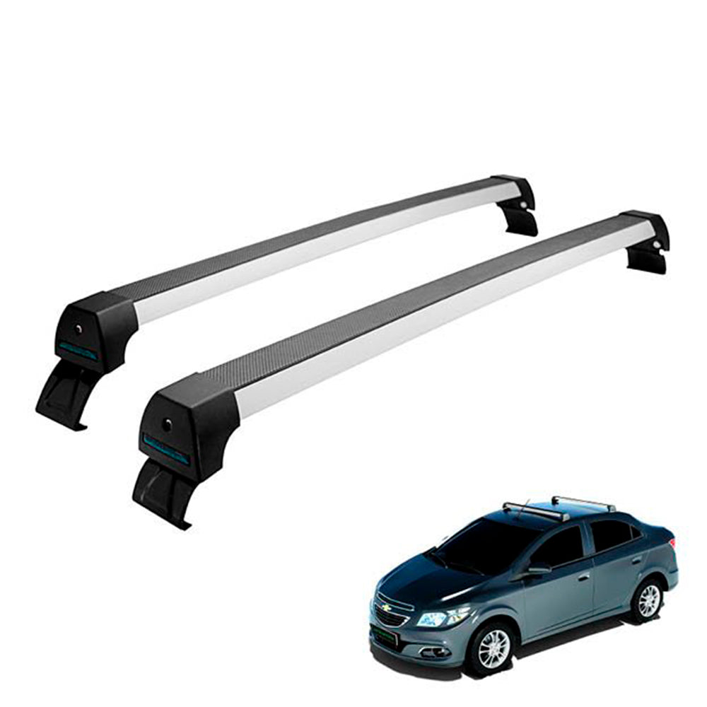 RACK DE TETO LONG LIFE SPORT ALUM. P/ PRISMA/ONIX 2013-2019  (AOx) - PRATA