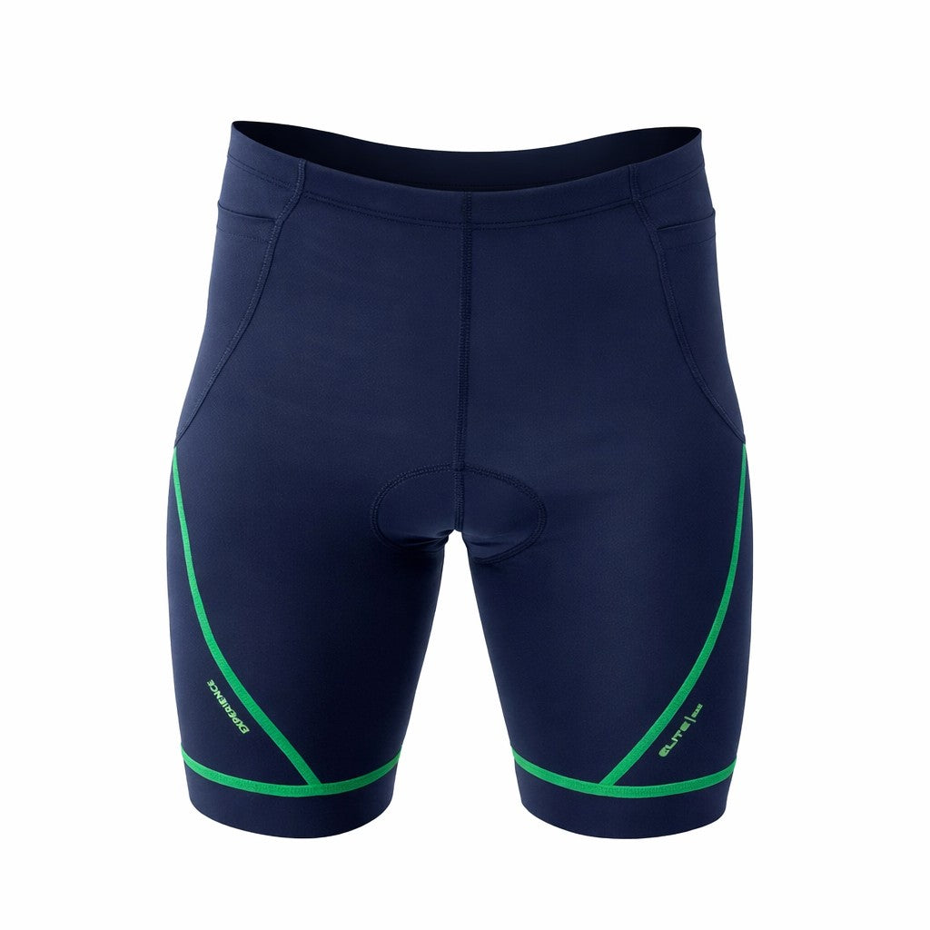 Bermuda ELITE Esporte Masc P/ Ciclista UV PROTECTION MARINHO/VERDE 16 ANOS