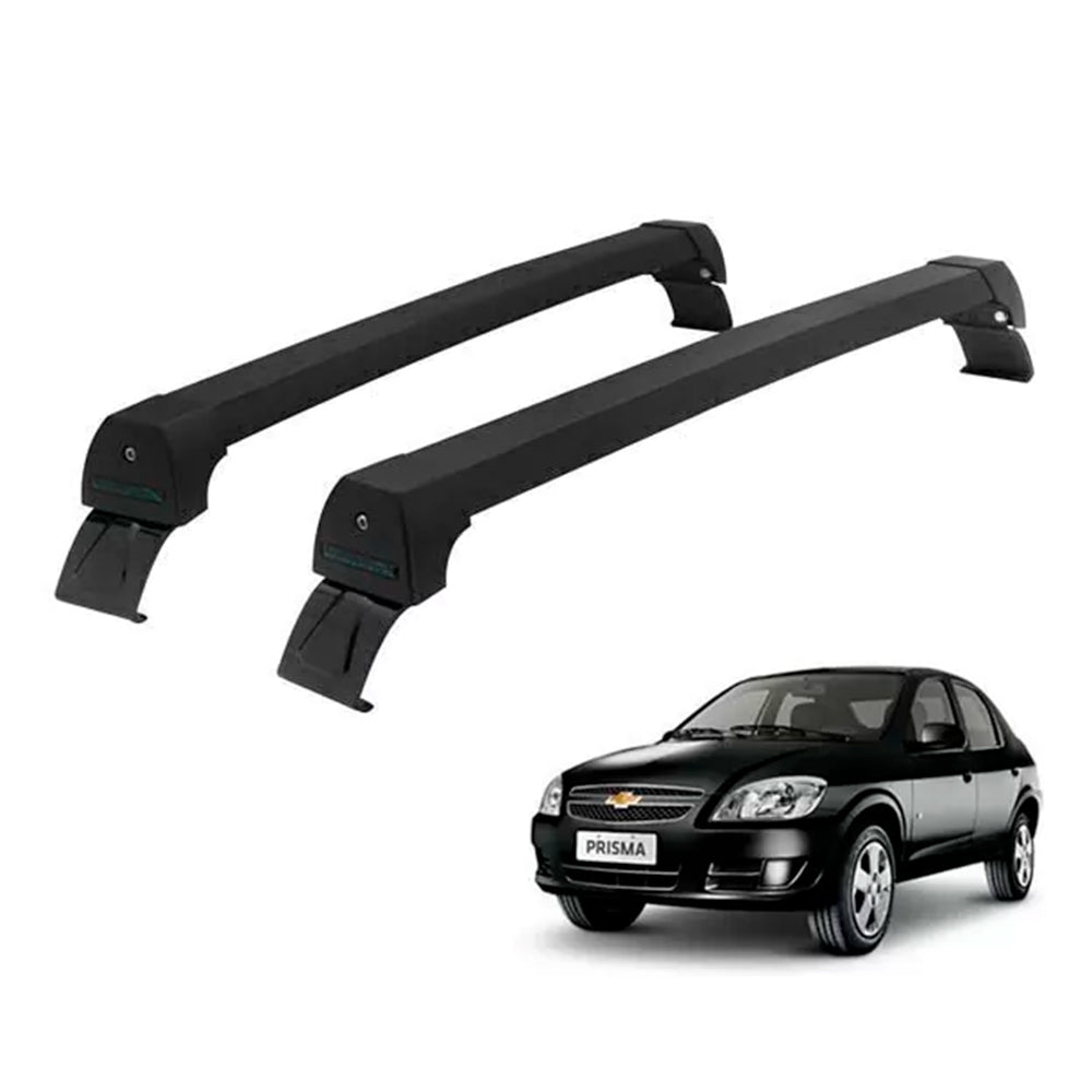 RACK LONG LIFE SPORT ALUM. PRETO P/ CHEVROLET PRISMA- 4 PORTAS ATÉ 2012 (PCe-4) - PRETO