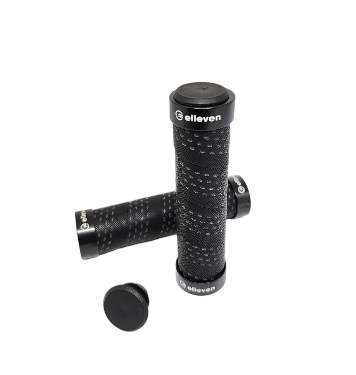 Manopla Mtb Em Eva Com Trava 130mm Elleven Preto/Cinza
