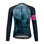 CAMISA CICLISMO FREE FORCE BASIC FEMININA MANGA LONGA CARE - PRETO/AZUL/PINK - M