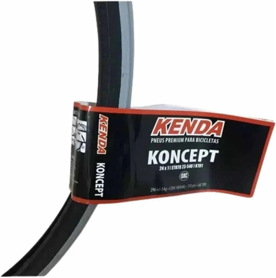 Pneu Kenda K191 Koncept 24x1.00 com Proteção Antifuro - Preto/Cinza