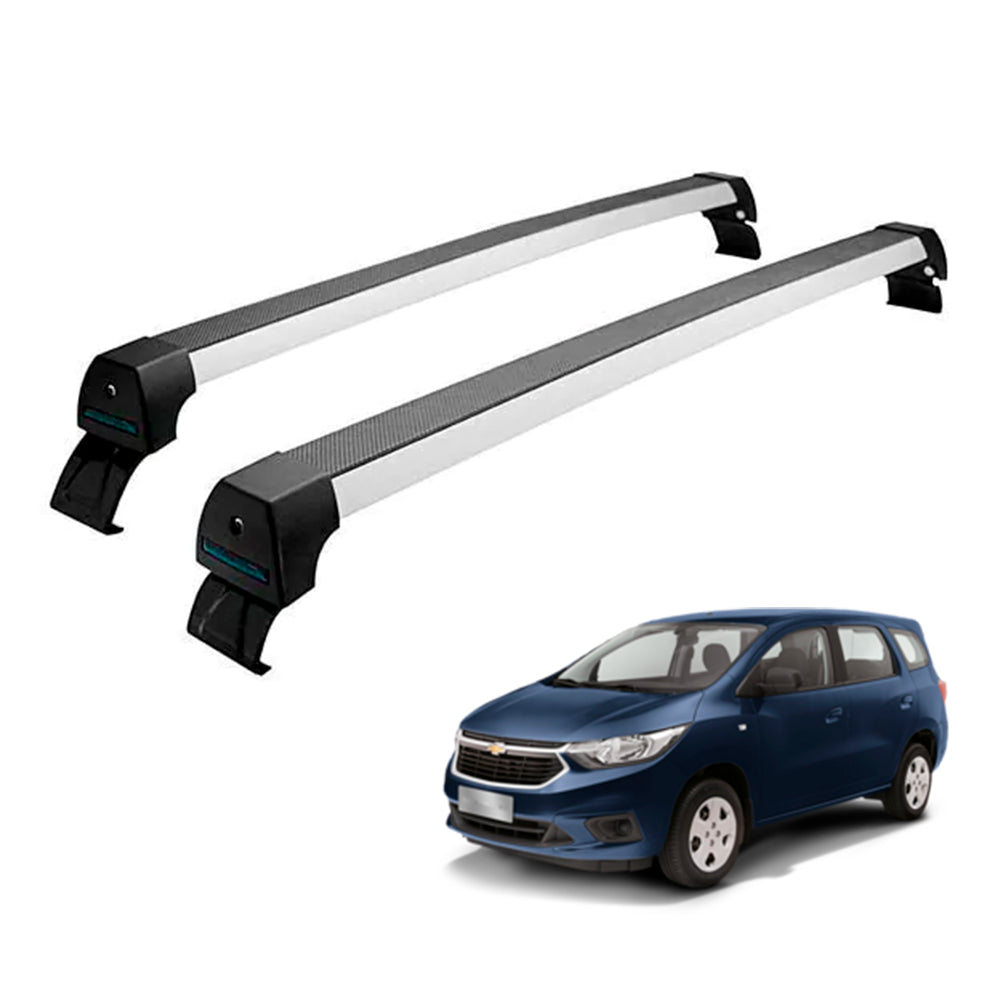 RACK LONG LIFE SPORT ALUM. PRATA P/ CHEVROLET SPIN S/ LONGARINA (ASpn)