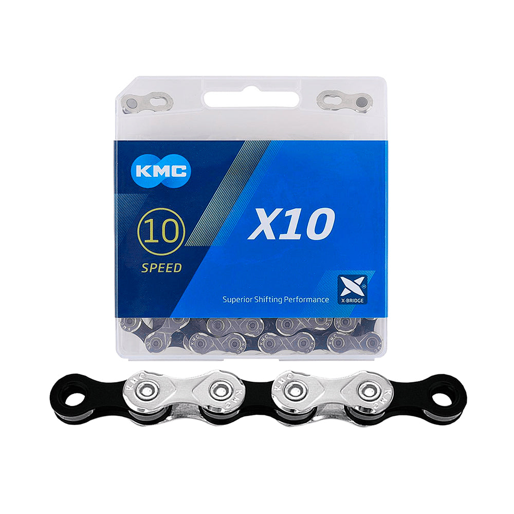 CORRENTE KMC X10 1/2X11/128 116 ELOS 10V - PRATA/PRETO