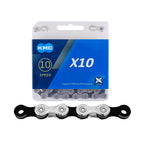 CORRENTE KMC X10 1/2X11/128 116 ELOS 10V - PRATA/PRETO