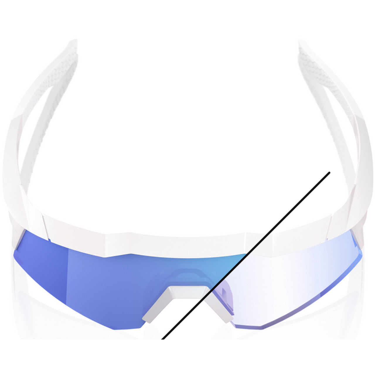 OCULOS 100% SPEEDCRAFT XS - BASTILLE LE - PEARL WHITE GLITTER - BLUE MIRROR PHOTOCHROMIC PRETO