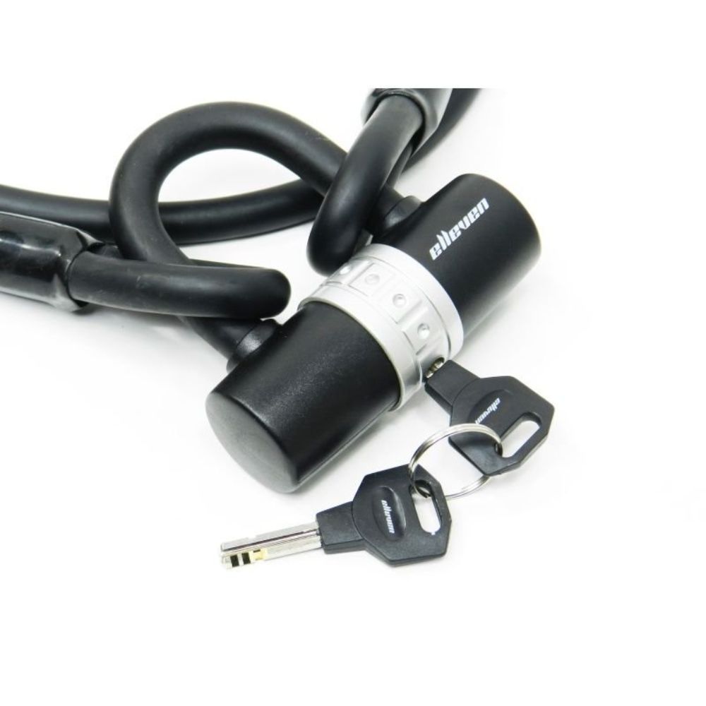 CADEADO TRAVA TIPO U ELLEVEN C/ CABO EMBOR. FLEX 12MMX1,5M - PRETO