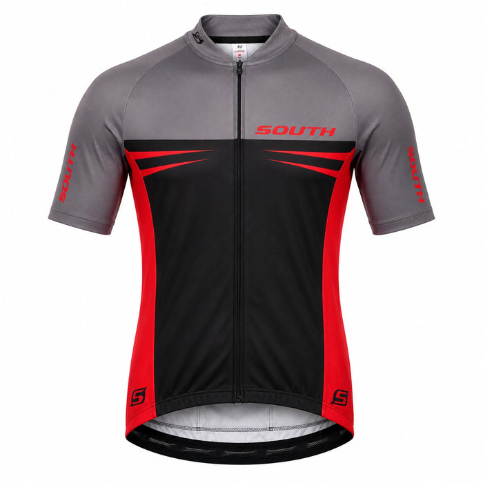 Camisa Ciclismo Refactor South Preto/Cinza/Vermelho - PRETO/CINZA/VERMELHO / P