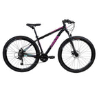 BICICLETA 29 RAVA PRESSURE 24V X-TIME C/ FREIO MECÂNICO - PRETO/PINK/AZUL - (M - 17)