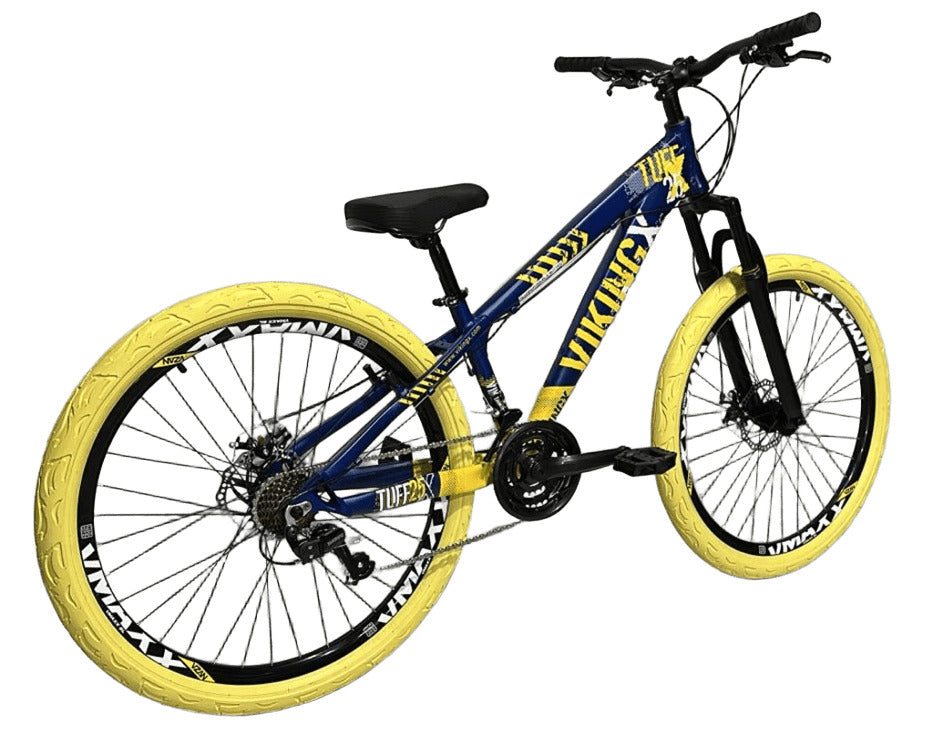 BICICLETA 26 VIKINGX TUFF X-25 ALUMÍNIO AZUL  / AMARELO
