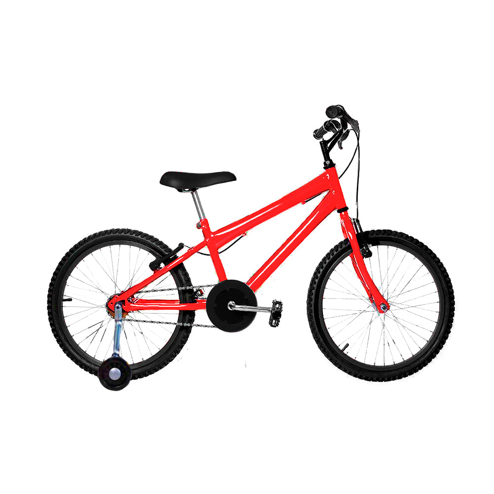 BICICLETA 16 AÇO C/ RODA LATERAL E ARO ALUMÍNIO FEMININA