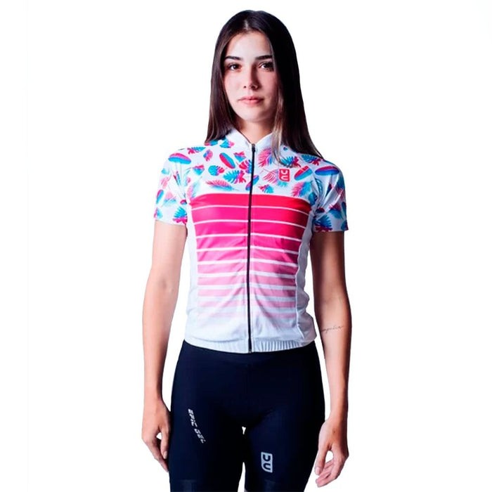 CAMISA CICLISMO ULTRACORE FEMININA RAIBOW LEAF - BRANCO / M