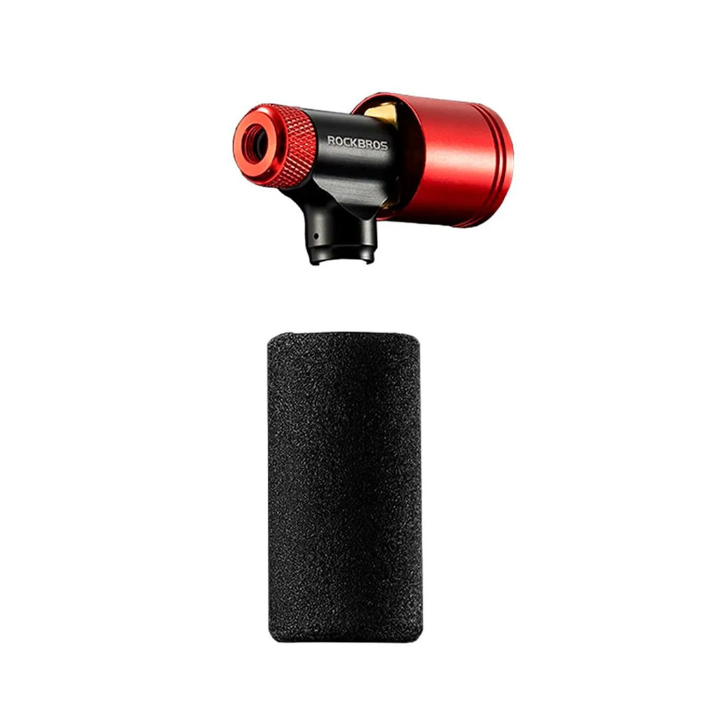 Aplicador Co2 Rockbros Com Gatilho E Manômetro Em Aluminio - Preto/Vermelho