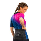 CAMISA CICLISMO FREE FORCE START ALL FIT FEMININA - PINK/AZUL MARINHO - P