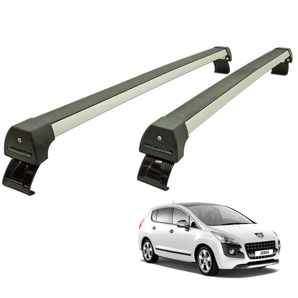 RACK DE TETO LONG LIFE SPORT P/ 3008 (ATÉ 2017 ) (EXCETO COM TETO SOLAR PANORÂMICO) (A3008) - ALUMÍNIO