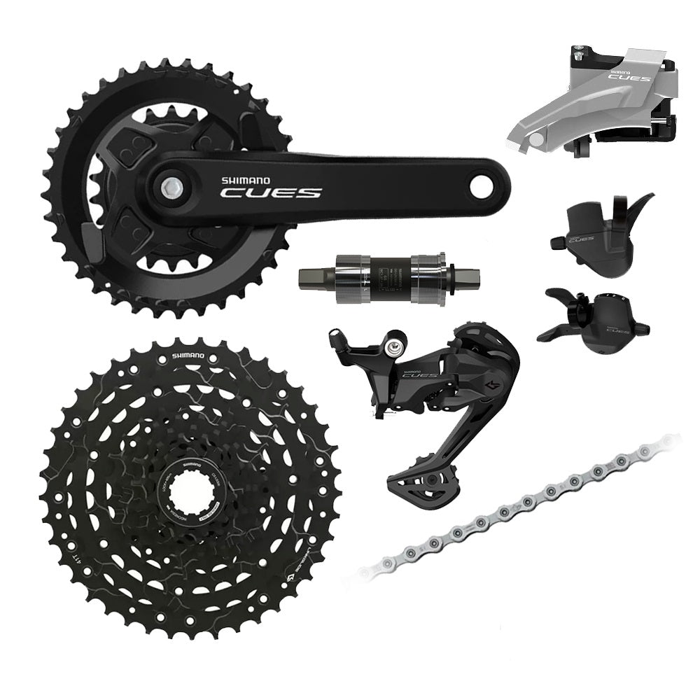 KIT TRANSMISSÃO SHIMANO CUES U4000 DUPLO 2X9V 41D