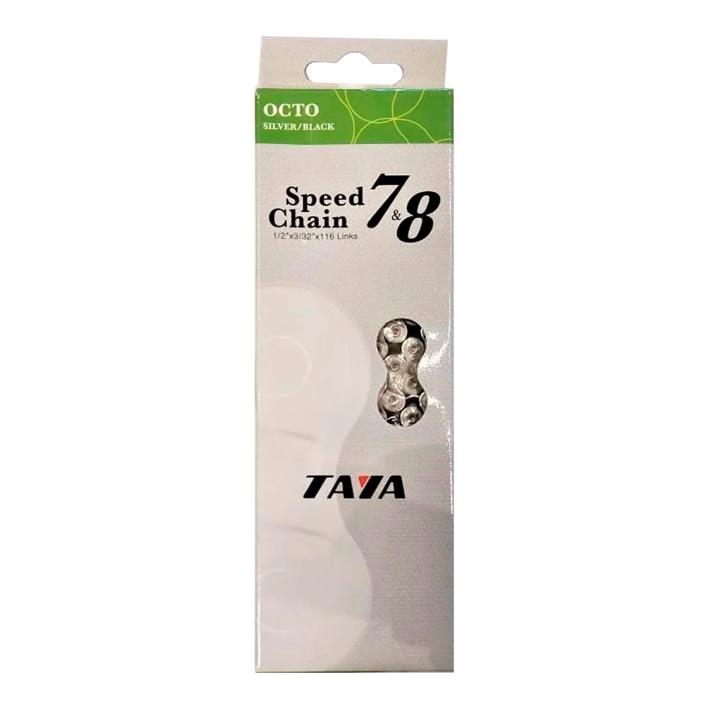 CORRENTE FINA TAYA INDEX PARA 7/8V COMPATÍVEL C/ SHIMANO - PRATA