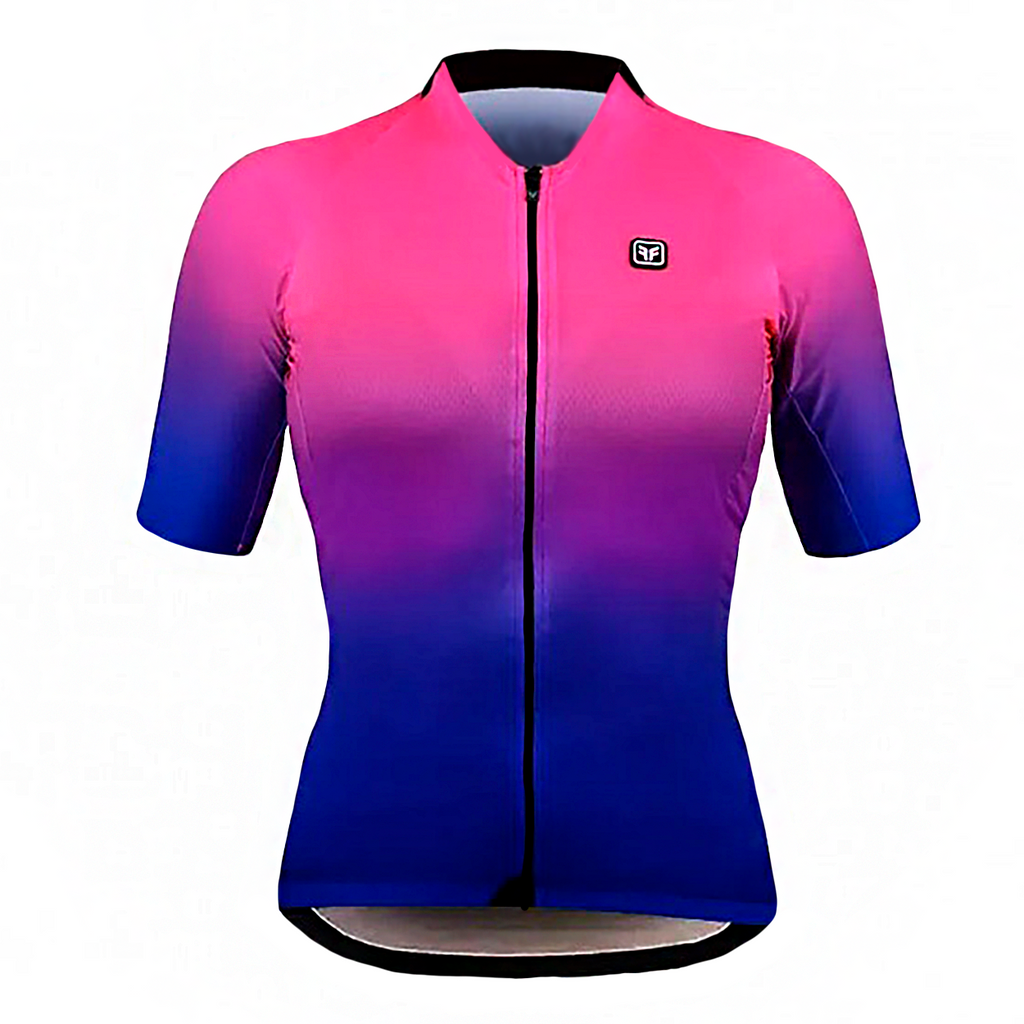 Camisa Ciclismo Free Force Start All Fit Feminina - Rosa/Azul - P