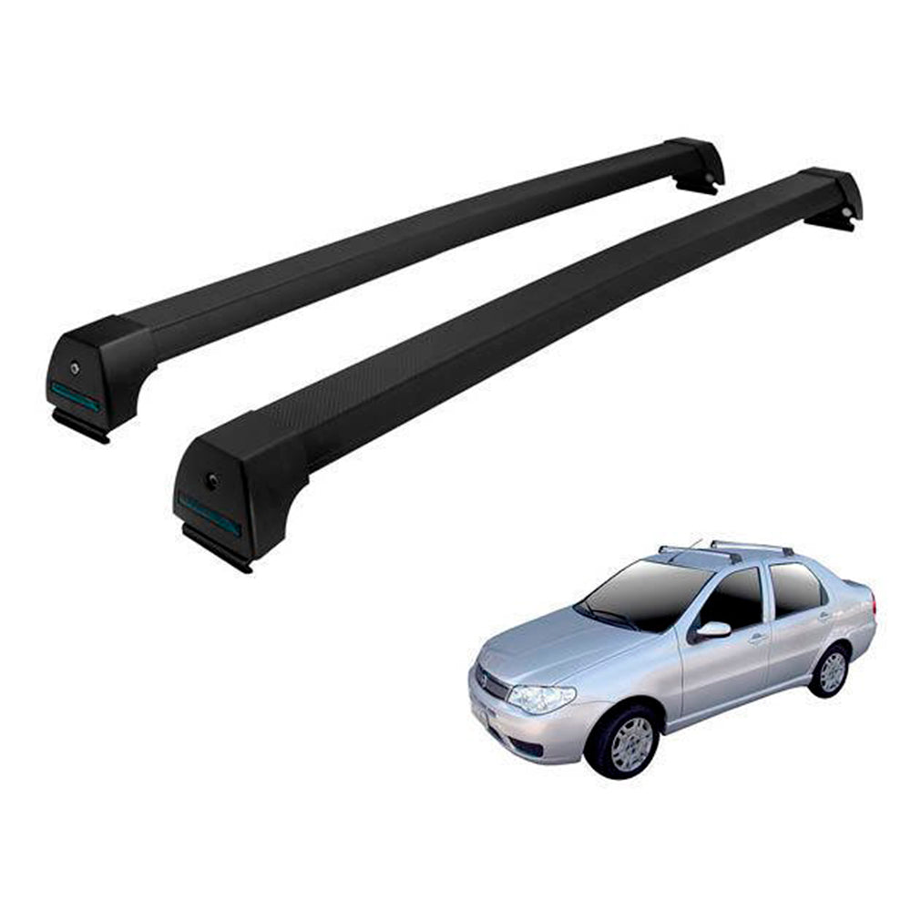 RACK DE TETO LONG LIFE SPORT ALUM. P/ FIAT SIENA 4 PORTAS EXCETO GRAND SIENA  (PFP-4) - PRETO