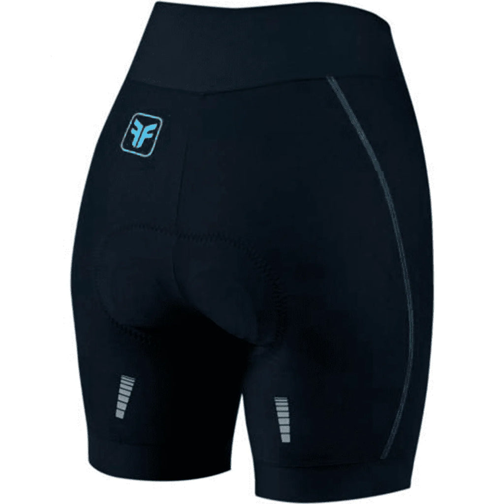 BERMUDA CICLISMO FREE FORCE MONA FEMININA - PRETO/TURQUESA - 3G