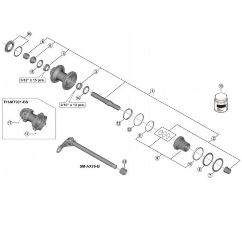 ESPACADOR DENTADO PARA CUBO SHIMANO FH-M7110/M8110/M9111 12V  Y3FM14000