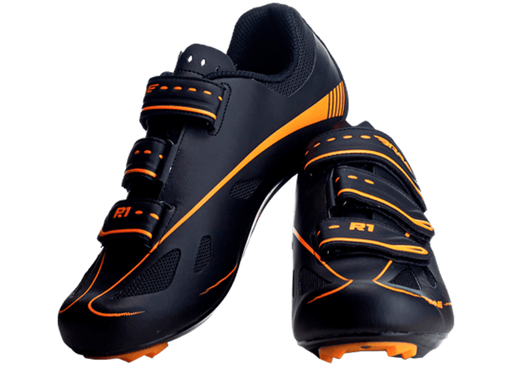 SAPATILHA CICLISMO R1 PRETO/LARANJA  BRAVE -   (43  BR)