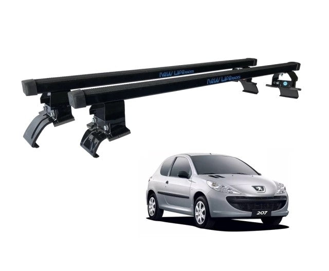 RACK DE TETO LONG LIFE LIGHT P/ PEUGEOT 206/207 HATCH - 2 PORTAS (5090) - PRETO