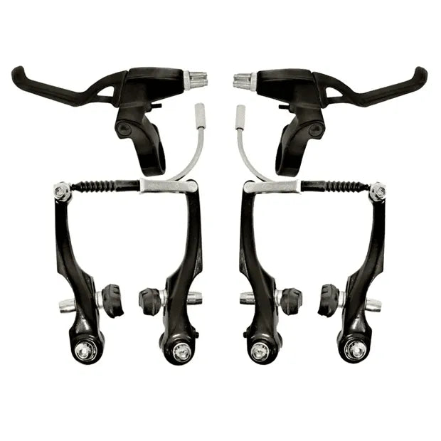 KIT FREIO V BRAKE C/ MANETE ALUMÍNIO LOGAN COMPLETO - PRETO