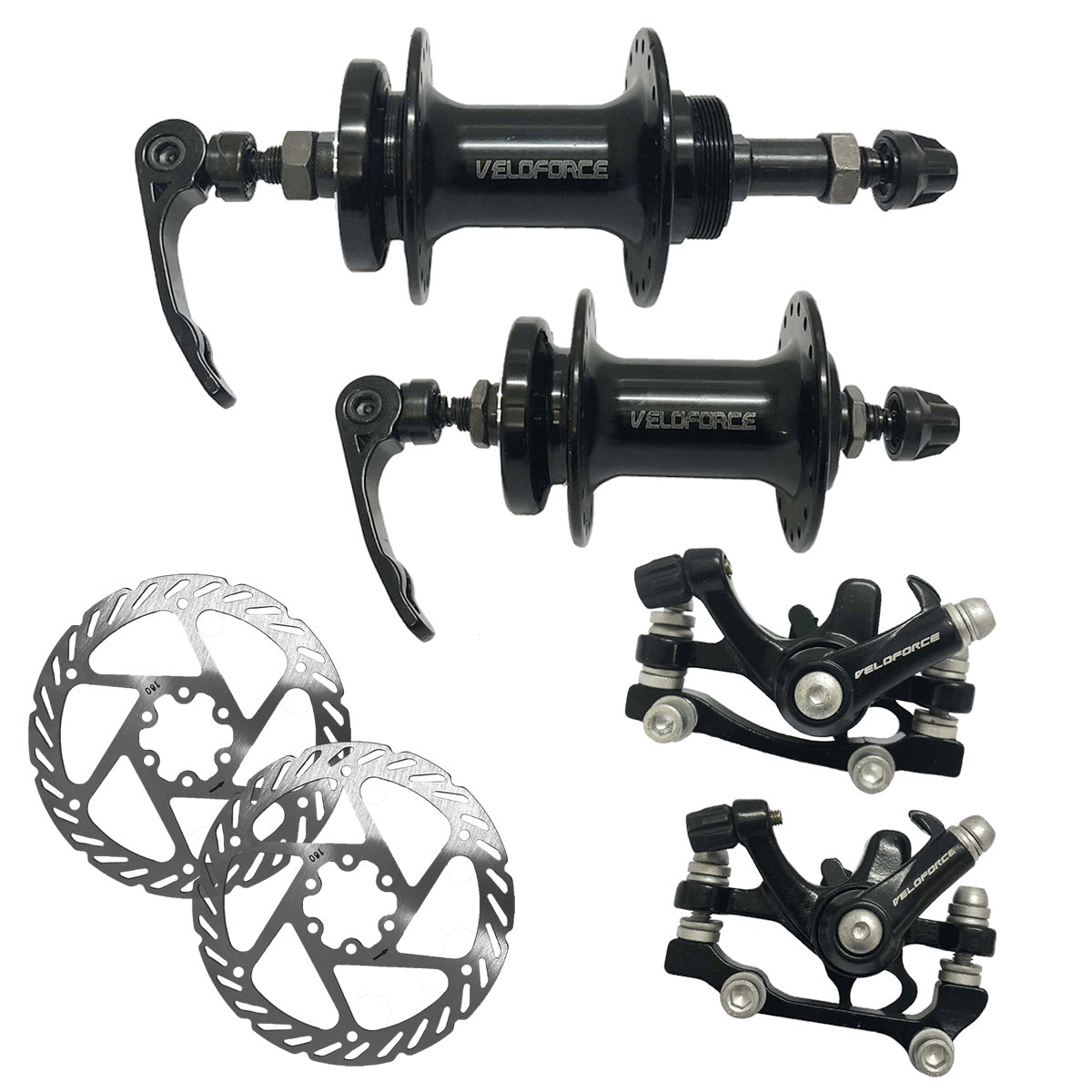 FREIO A DISCO VELOFORCE C/CUBO 36F ALUMINIO ESFERA S/ALAVANCAS C/ROTOR 160MM