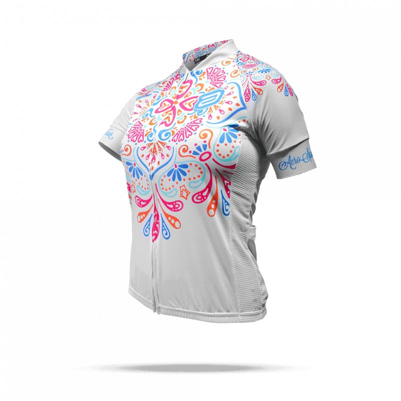CAMISA CICLISMO ASW ACTIVE FANCY FEMININA - BRANCO - PP