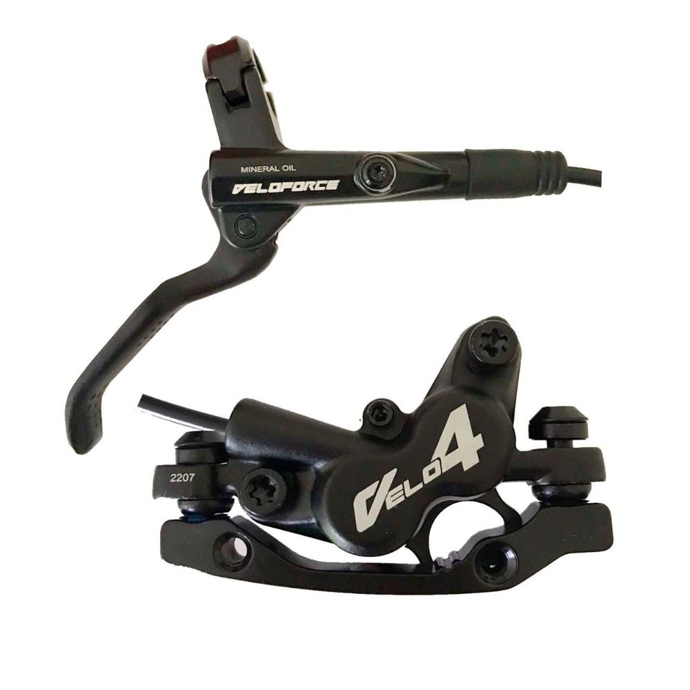 FREIO DISCO VELOFORCE HIDRÁULICO 4 PISTÕES C/ FLUIDO MINERAL (PAR) - PRETO
