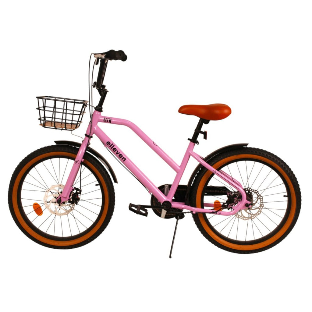 BICICLETA ELLEVEN URBAN ELLY ARO 20" COM CESTA ROXA/PRETA