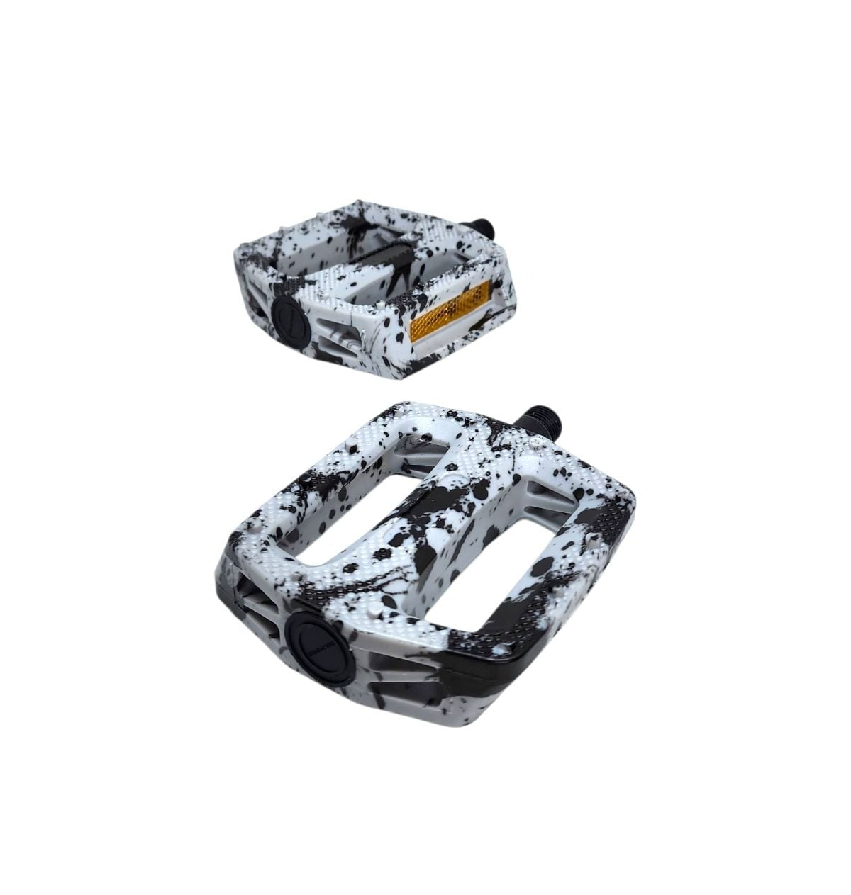PEDAL PLATAFORMA 9/16 EM NYLON ESFERADO CAMUFLADO COM REFLETOR PRETO/CINZA