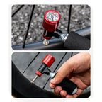 Aplicador Co2 Rockbros Com Gatilho E Manômetro Em Aluminio - Preto/Vermelho
