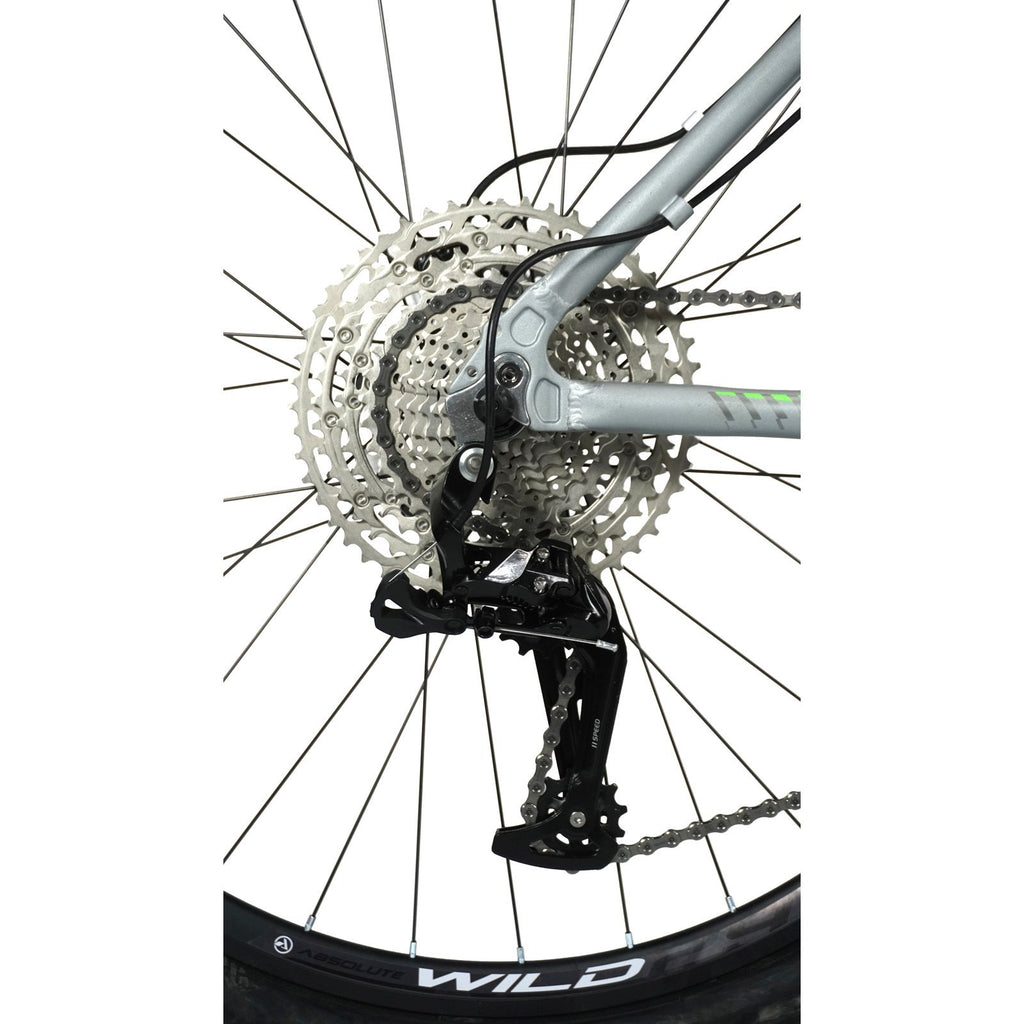 BICICLETA 29 ABSOLUTE WILD PRO 11V HIDRÁULICO C/ TRAVA - PRATA/VERDE - (M - 17)