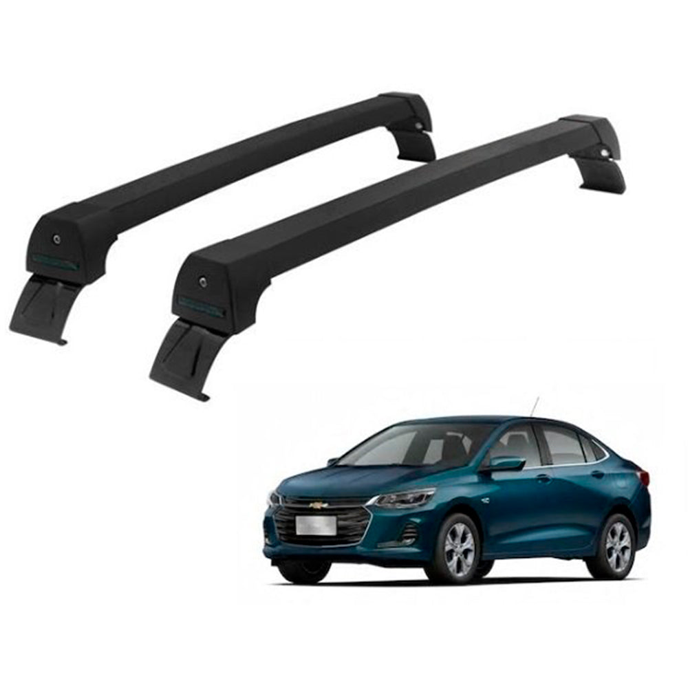 RACK DE TETO LONG LIFE SPORT ALUM. P/ CHEVROLET ONIX SEDAN A PARTIR DE 2020  (POXHS) - PRETO