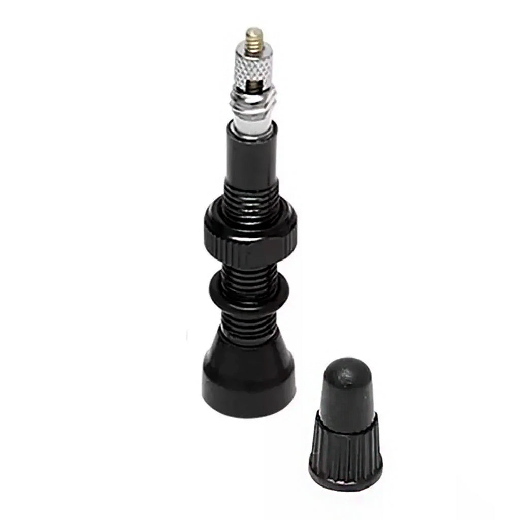 VÁLVULA PARA TUBELESS BASE BORRACHA - PRETO - 45mm