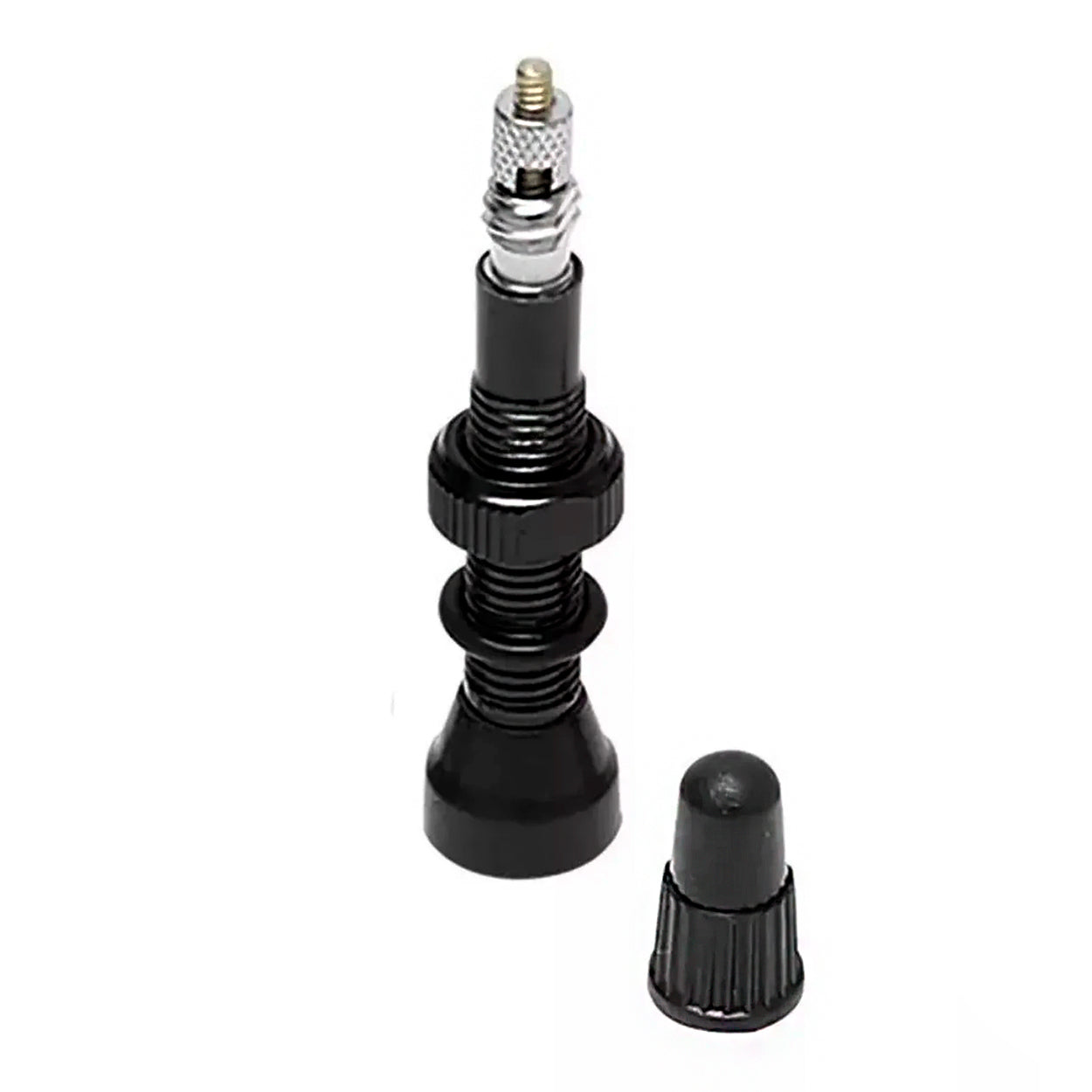 VÁLVULA PARA TUBELESS BASE BORRACHA - PRETO - 45mm
