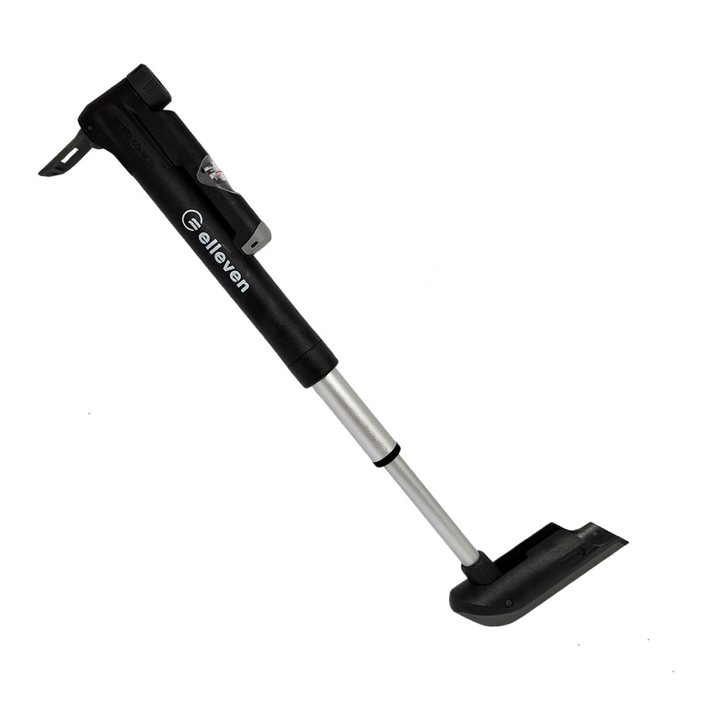 BOMBA ELLEVEN MINI TELESCÓPICA BICO AUTOMATICO C/ MANÕMETRO E SUPORTE (120PSI) - PRETO