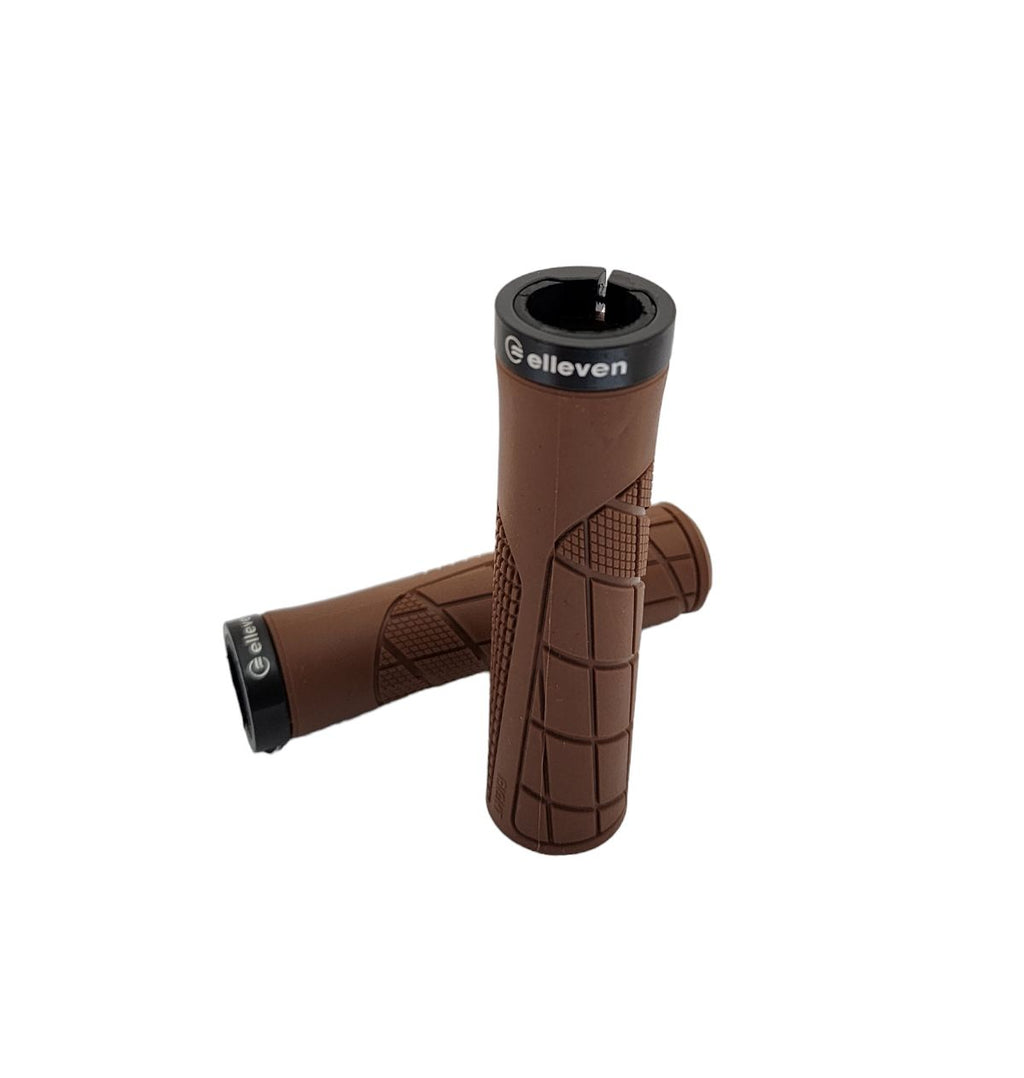 MANOPLA ELLEVEN MTB CITY 130MM EMBORRACHADA C/ TRAVA MARROM