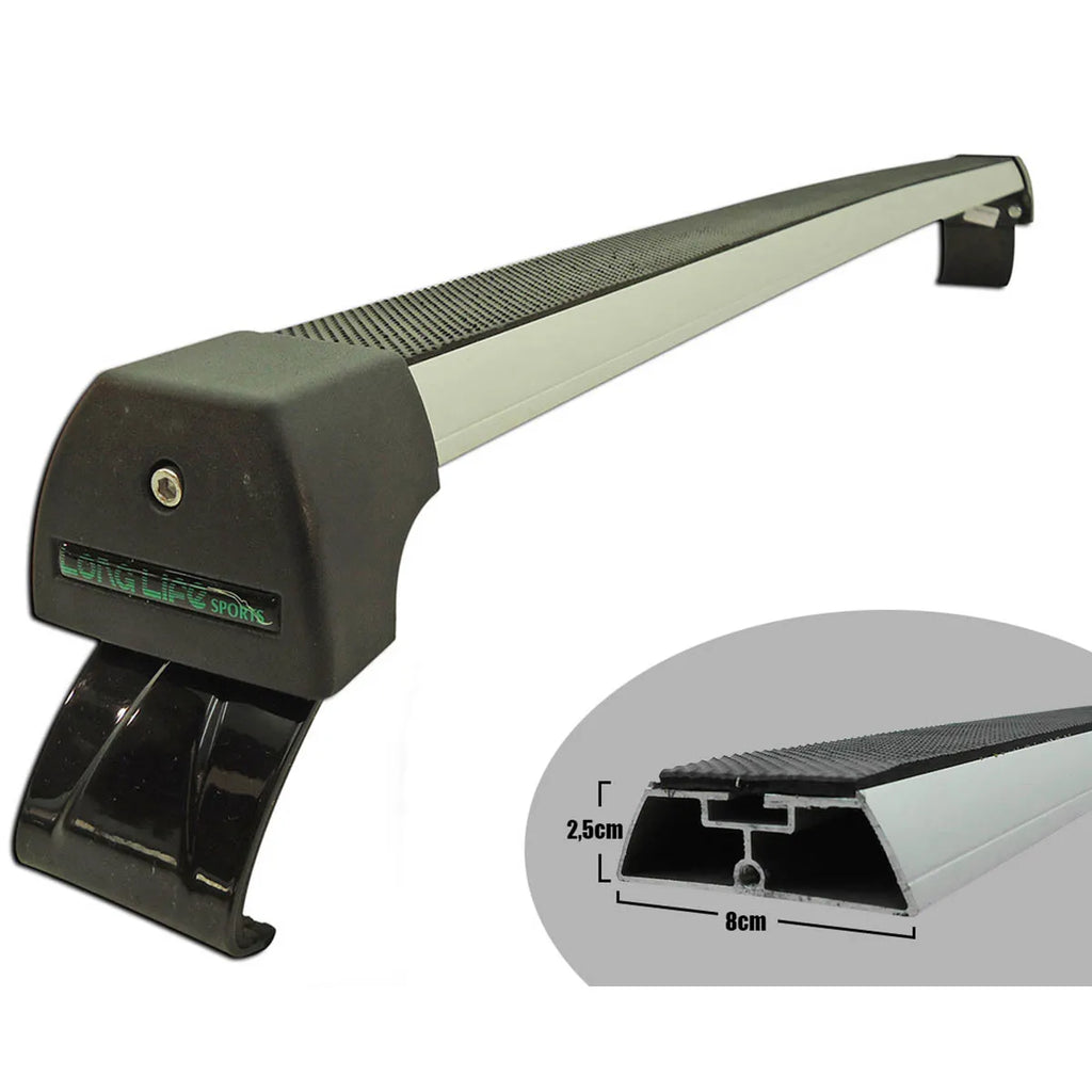 RACK DE TETO LONG LIFE SPORT ALUM. P/ TOYOTA COROLLA 2009-2014 (ACr9) - PRATA