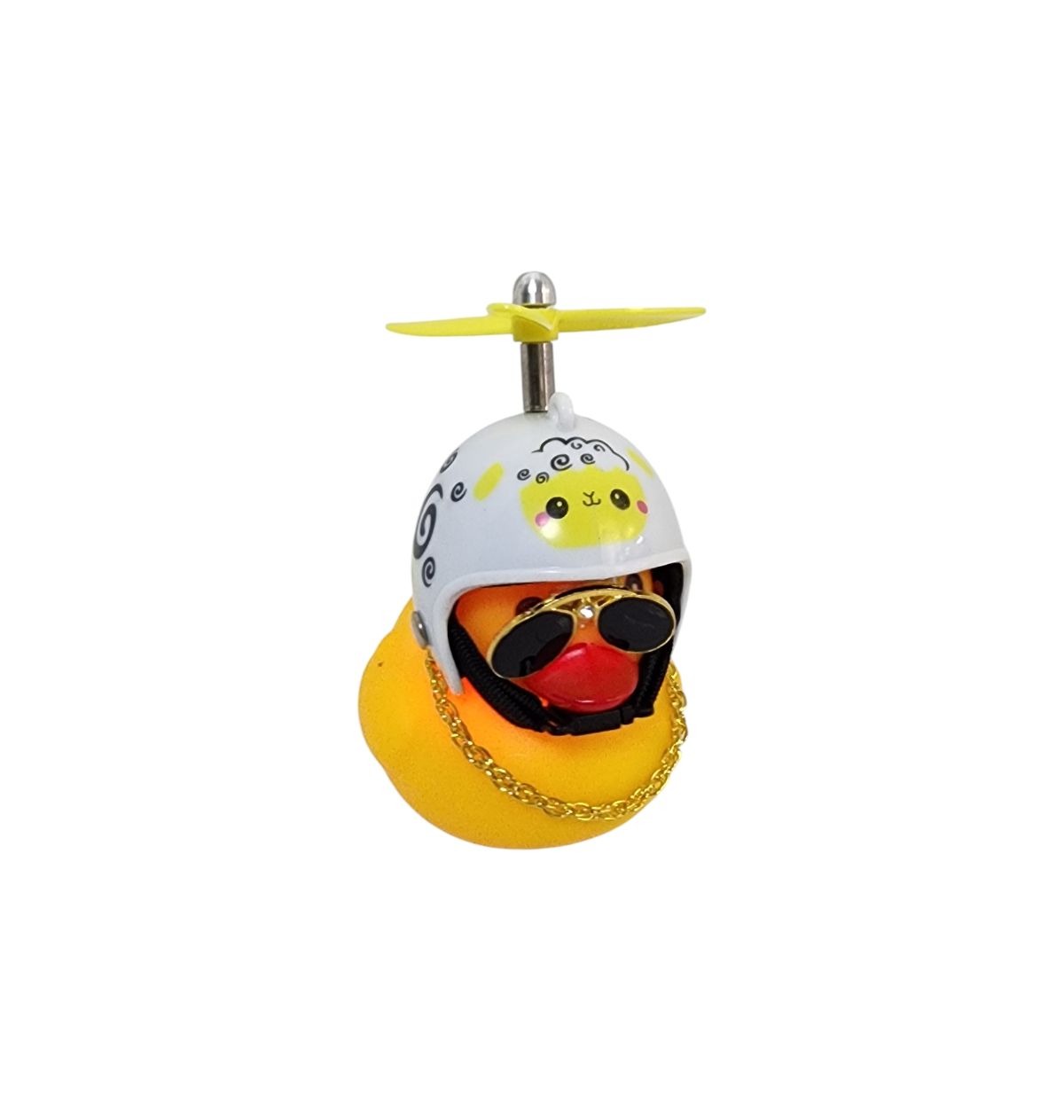 BUZINA SILICONE PATO COM CAPACETE BRANCO OVELHA PSICODÉLICO